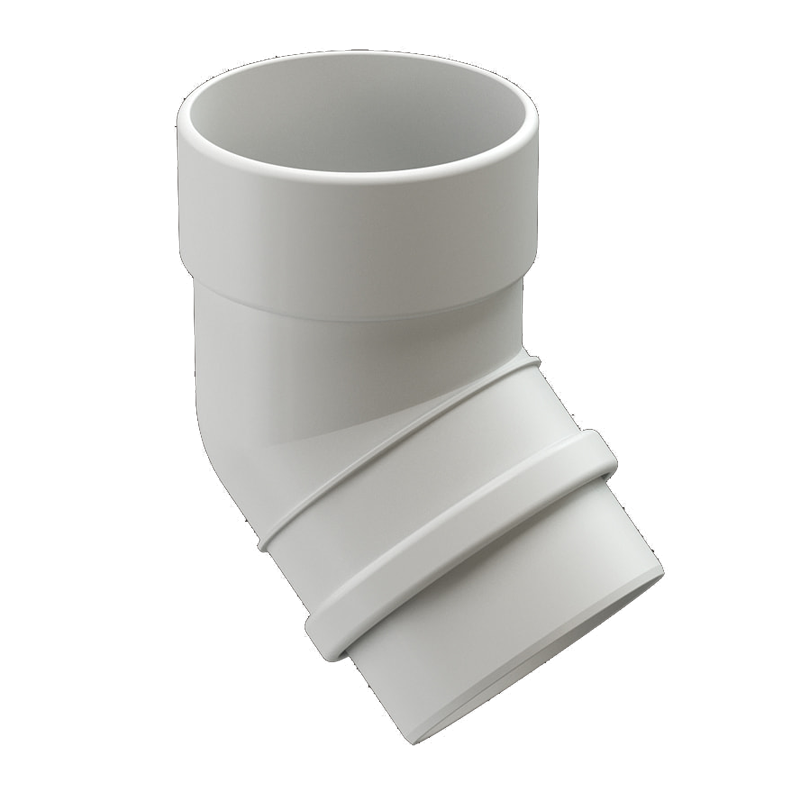 Колено трубы 45° Docke LUX D100 Пломбир RAL9003