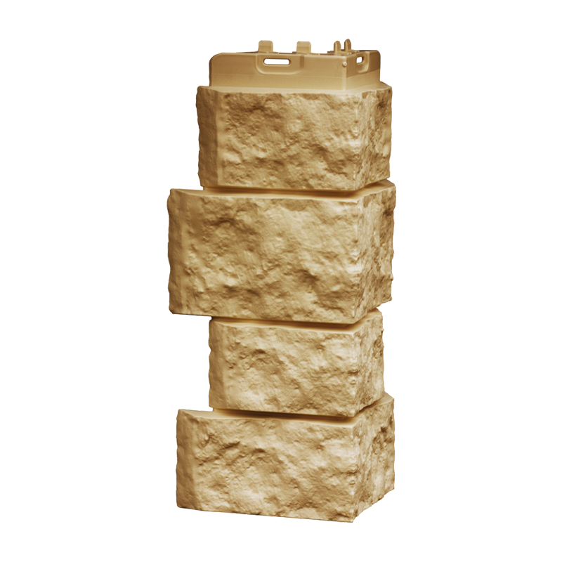 Внешний угол для фасадной панели Grand Line Classic Дикий камень Песочный под камень со скидкой в Санкт-Петербурге 