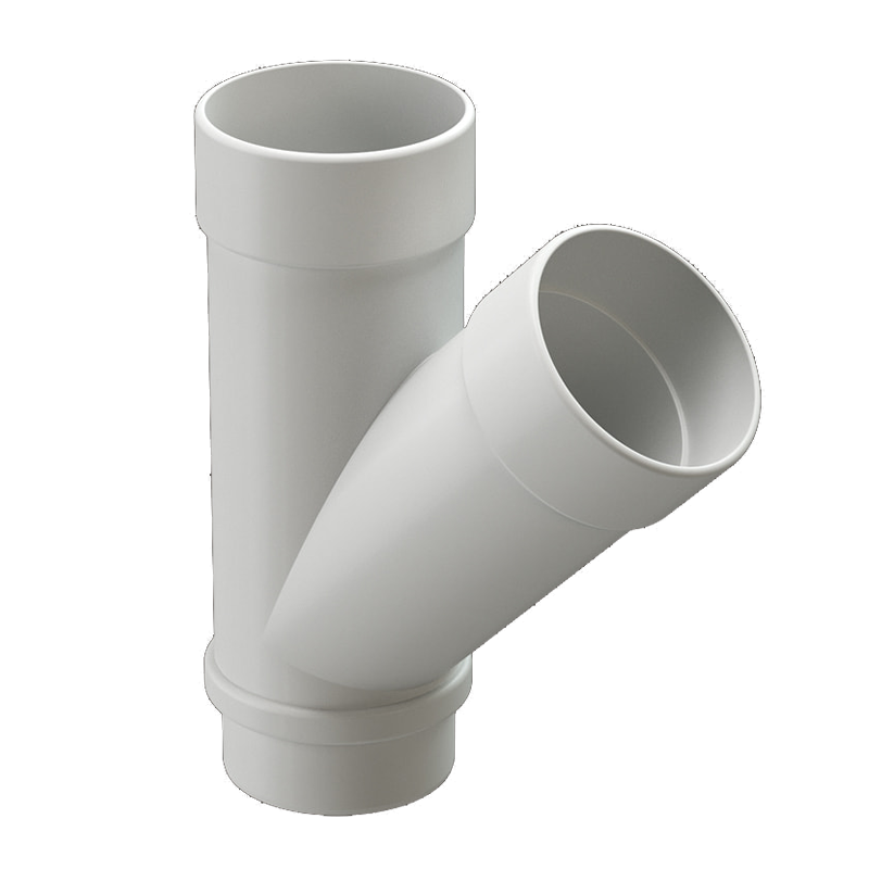 Тройник трубы 45° Docke LUX D100 Пломбир RAL9003