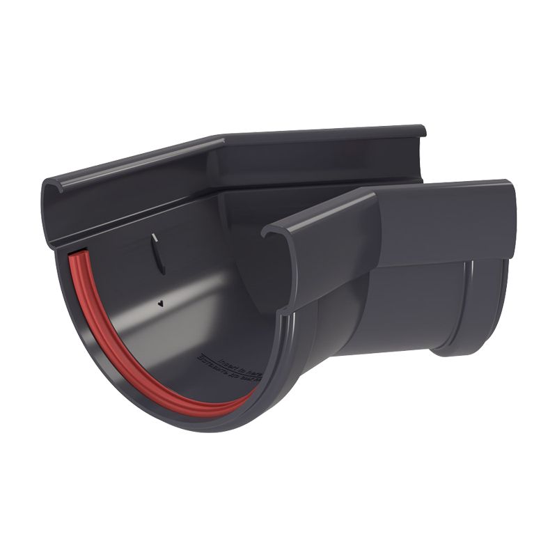 Угол желоба универсальный 135° Grand Line ПВХ Дизайн D135 Графит RAL7024 в Санкт-Петербурге