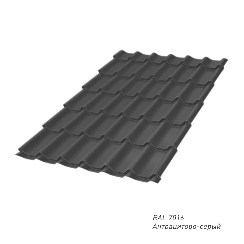 Профиль Волновой Grand Line Монтеррей 0,45 мм покрытие Полиэстер (PE) RAL7016